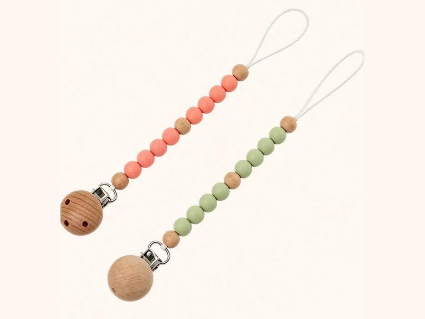 Beech & Silicone Bead Clip